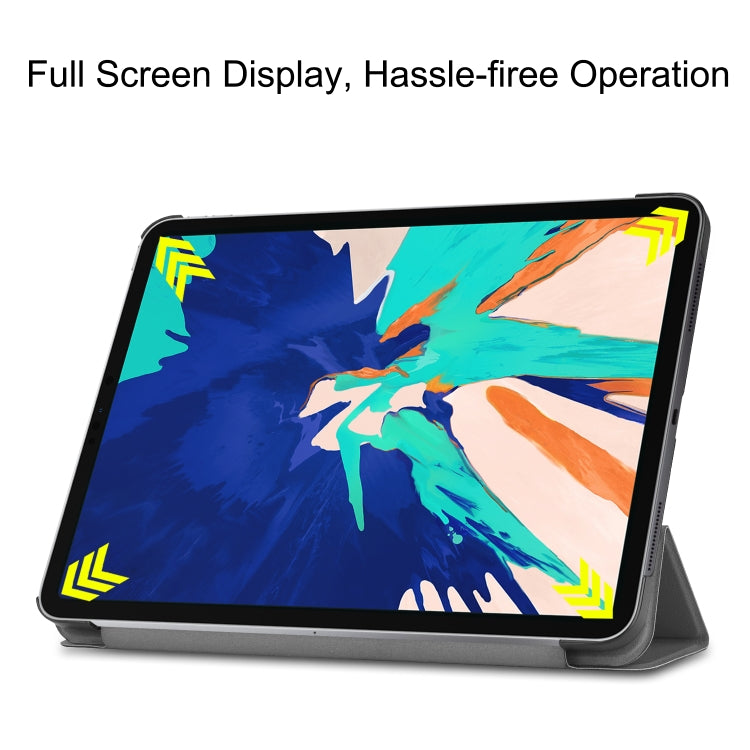 For iPad Air 13 2024 / Pro 12.9 2022 Custer Texture 3-Fold Smart Leather Tablet Case(Gray) - iPad Pro 12.9 (2020) Cases by PMC TechLife | Online Shopping South Africa | PMC TechLife | Buy Now Pay Later Mobicred