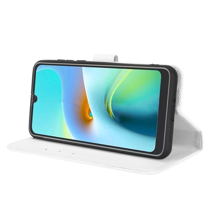 For Blackview A50 Diamond Texture Leather Phone Case(White) - More Brand by PMC TechLife | Online Shopping South Africa | PMC TechLife