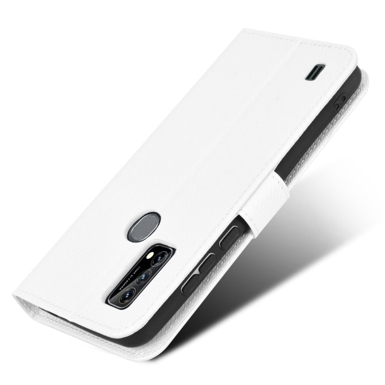 For Blackview A50 Diamond Texture Leather Phone Case(White) - More Brand by PMC TechLife | Online Shopping South Africa | PMC TechLife