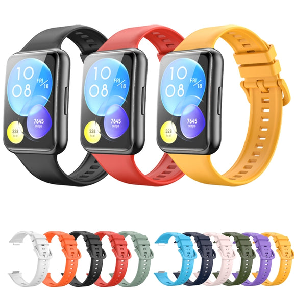 For Huawei Watch Fit 2 Solid Color Silicone Watch Band (White)