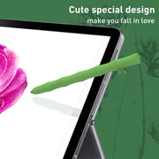 For Samsung Galaxy Tab S6 Lite LOVE MEI Bamboo Liquid Silicone Gel Stylus Pen Protective Case(Light Green)