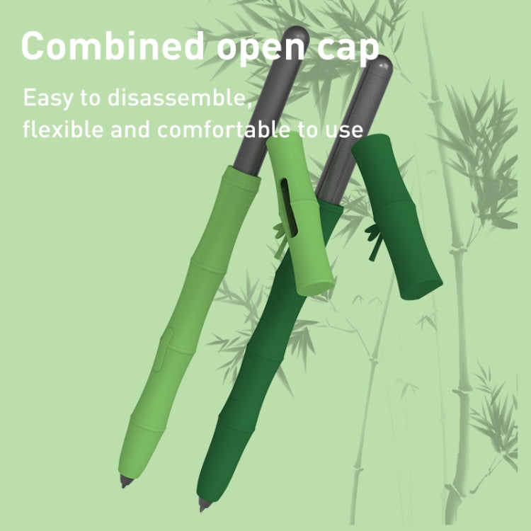 For Samsung Galaxy Tab S7/S7+/S8/S8+ LOVE MEI Bamboo Liquid Silicone Gel Stylus Pen Protective Case(Dark Green)