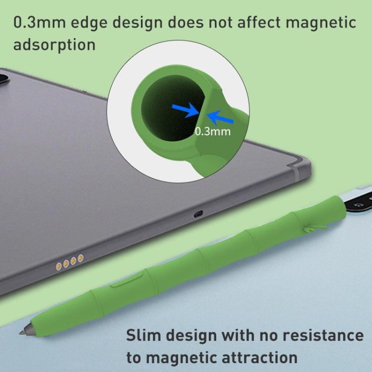 For Samsung Galaxy Tab S7/S7+/S8/S8+ LOVE MEI Bamboo Liquid Silicone Gel Stylus Pen Protective Case(Light Green) - Pencil Accessories by LOVE MEI | Online Shopping South Africa | PMC TechLife