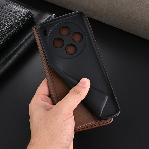 For vivo X100 AZNS Magnetic Calf Texture Leather Phone Case(Light Brown)