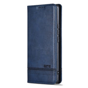 For vivo X100 AZNS Magnetic Calf Texture Leather Phone Case(Dark Blu)