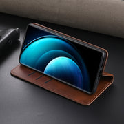For vivo X100 AZNS Magnetic Calf Texture Leather Phone Case(Red)