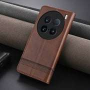 For vivo X100 Ultra AZNS Magnetic Calf Texture Leather Phone Case(Dark Brown)