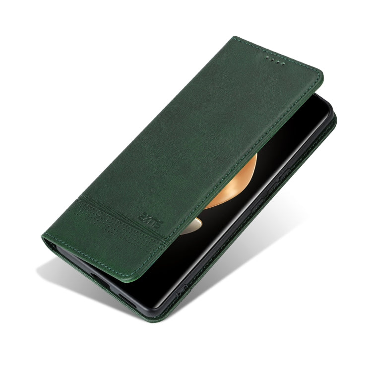 For vivo X100 Ultra AZNS Magnetic Calf Texture Leather Phone Case(Dark Green)