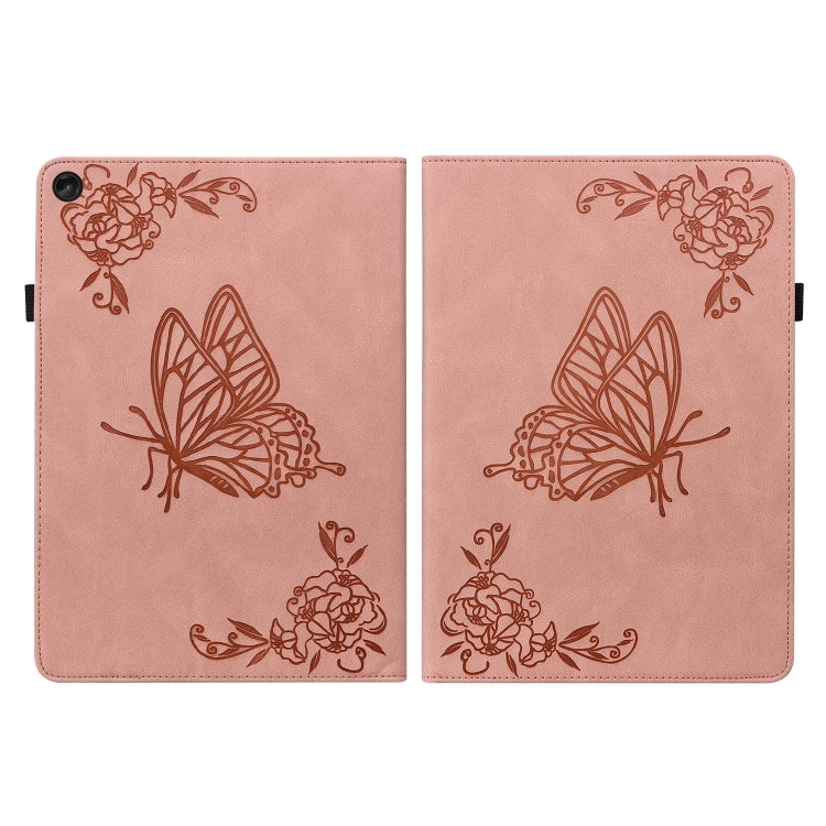 For Lenovo Tab M10 10.1 3rd Gen Butterfly Flower Embossed Leather Tablet Case(Rose Gold) - Lenovo by PMC TechLife | Online Shopping South Africa | PMC TechLife | Buy Now Pay Later Mobicred