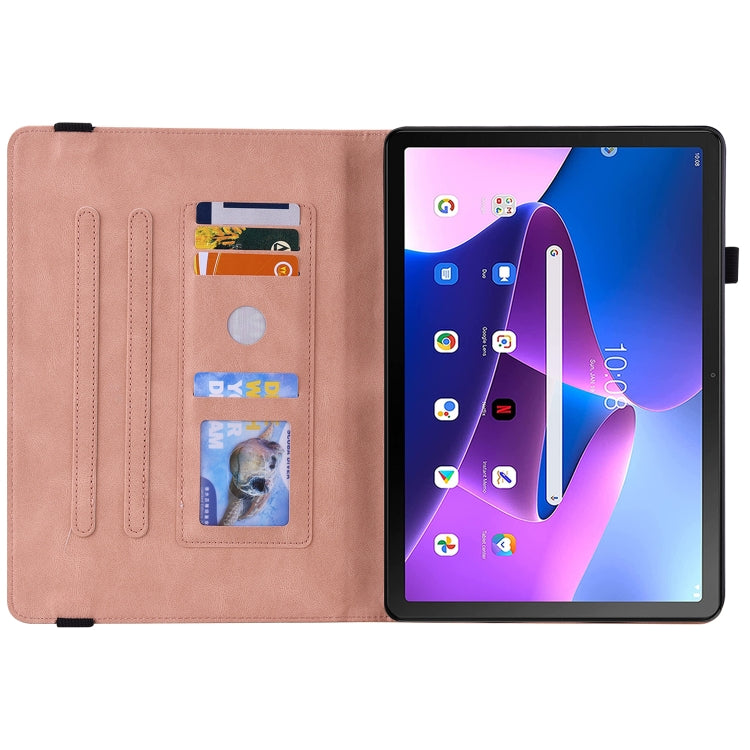 For Lenovo Tab M10 10.1 3rd Gen Butterfly Flower Embossed Leather Tablet Case(Rose Gold) - Lenovo by PMC TechLife | Online Shopping South Africa | PMC TechLife | Buy Now Pay Later Mobicred