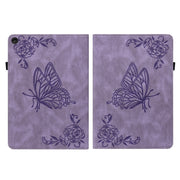 For Lenovo Tab M10 10.1 3rd Gen Butterfly Flower Embossed Leather Tablet Case(Purple)