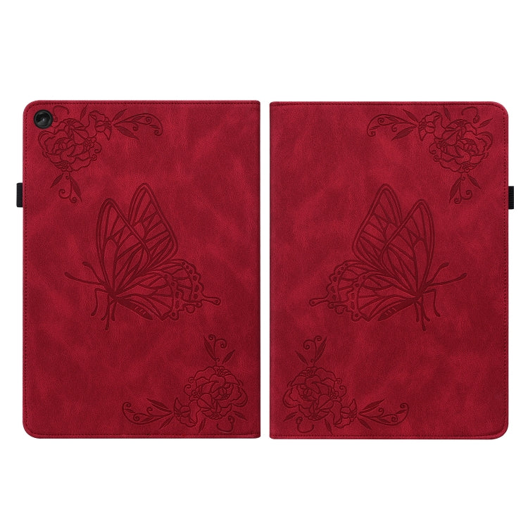 For Lenovo Tab M10 10.1 3rd Gen Butterfly Flower Embossed Leather Tablet Case(Red) - Lenovo by PMC TechLife | Online Shopping South Africa | PMC TechLife | Buy Now Pay Later Mobicred