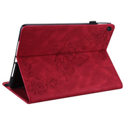 For Lenovo Tab M10 10.1 3rd Gen Butterfly Flower Embossed Leather Tablet Case(Red)