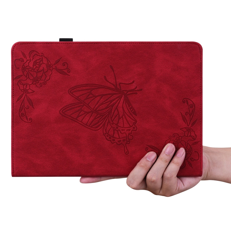 For Lenovo Tab M10 10.1 3rd Gen Butterfly Flower Embossed Leather Tablet Case(Red) - Lenovo by PMC TechLife | Online Shopping South Africa | PMC TechLife | Buy Now Pay Later Mobicred