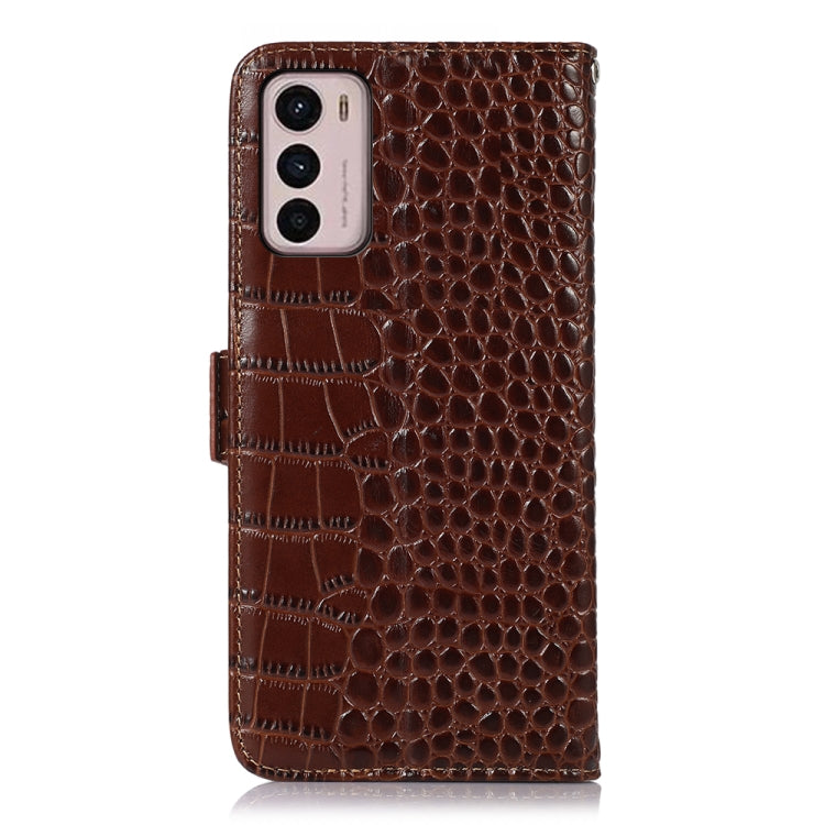 For Motorola Moto G42 Crocodile Top Layer Cowhide Leather Phone Case(Brown) - Motorola Cases by PMC TechLife | Online Shopping South Africa | PMC TechLife | Buy Now Pay Later Mobicred