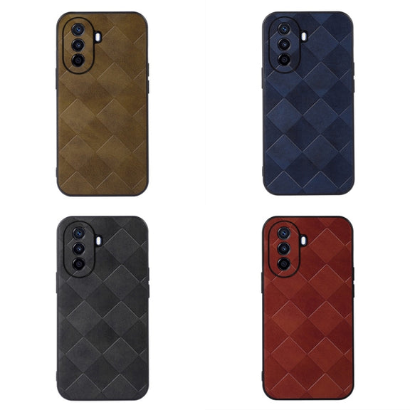For Huawei Enjoy 50 China/nova Y70 4G Global/nova Y70 Plus Weave Plaid PU Phone Case(Green)
