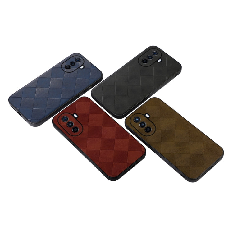 For Huawei Enjoy 50 China/nova Y70 4G Global/nova Y70 Plus Weave Plaid PU Phone Case(Green)