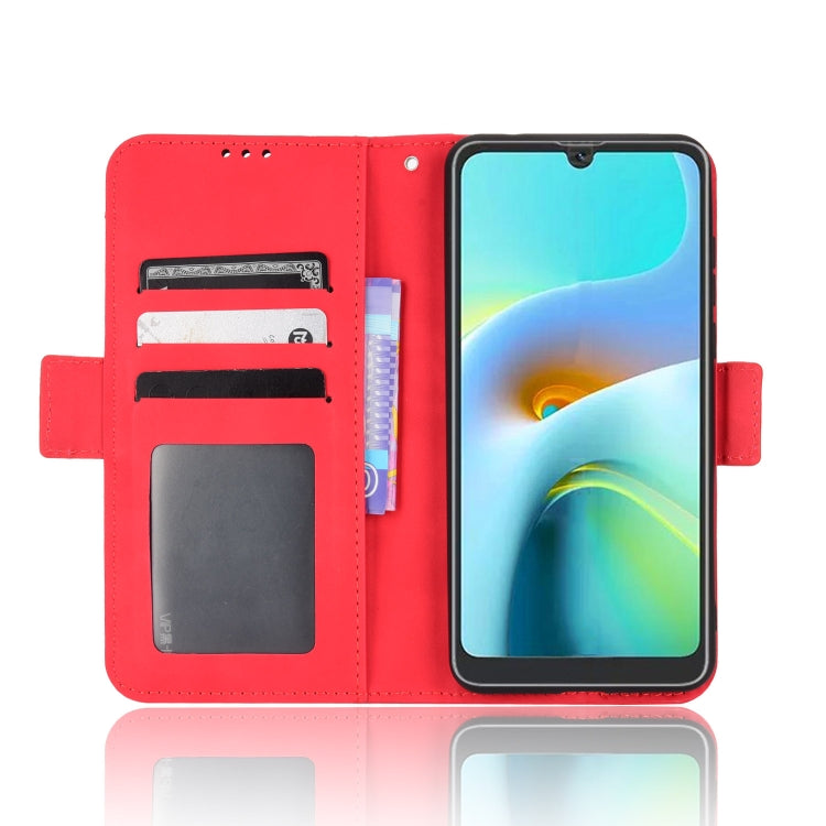 For Blackview A50 Skin Feel Calf Pattern Leather Phone Case(Red) - More Brand by PMC TechLife | Online Shopping South Africa | PMC TechLife | Buy Now Pay Later Mobicred