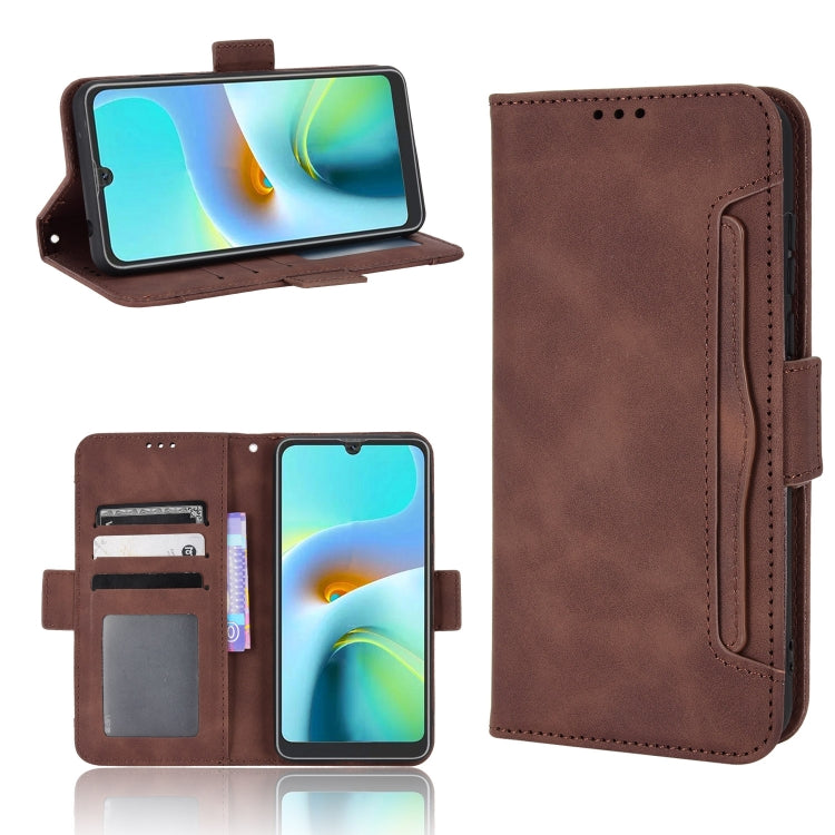 For Blackview A50 Skin Feel Calf Pattern Leather Phone Case(Brown) - More Brand by PMC TechLife | Online Shopping South Africa | PMC TechLife | Buy Now Pay Later Mobicred