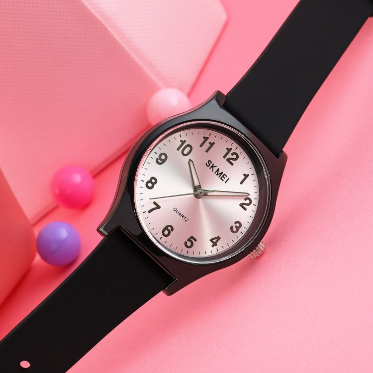 SKMEI 1760 Stainless Steel Buckle Silicone Strap Waterproof Quartz Watch(Black and White) - free shipping - PMC TechLife - Order now!