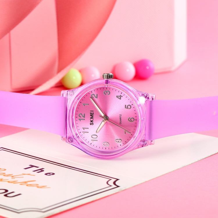 SKMEI 1760 Stainless Steel Buckle Silicone Strap Waterproof Quartz Watch(Blue Transparent) - free shipping - PMC TechLife - Order now!