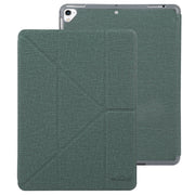 Mutural King Kong Series Deformation Holder Leather Tablet Case For iPad 9.7 2018 / 2017(Green)
