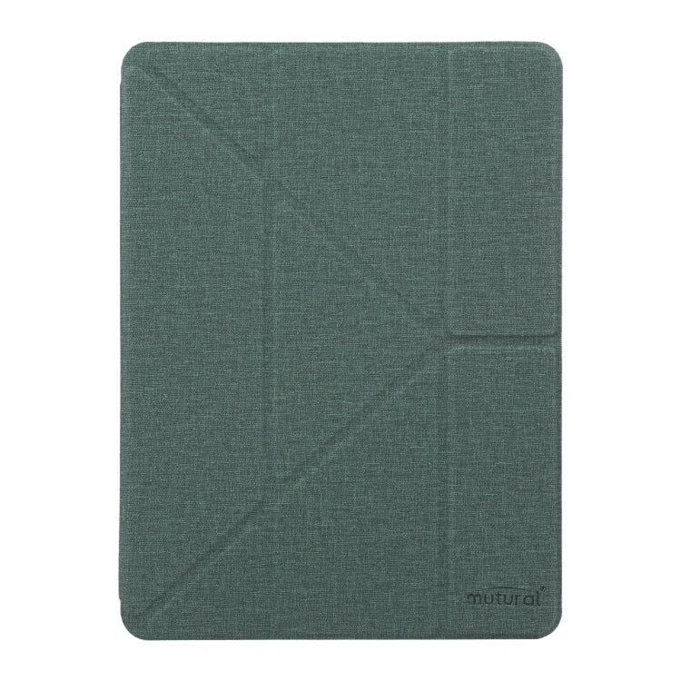 Mutural King Kong Series Deformation Holder Leather Tablet Case For iPad 9.7 2018 / 2017(Green)