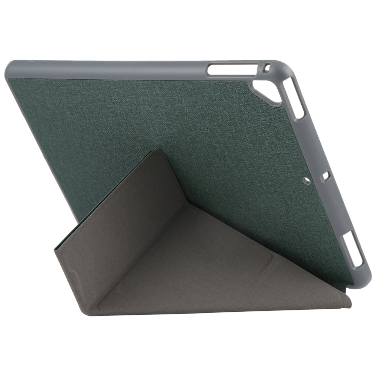 Mutural King Kong Series Deformation Holder Leather Tablet Case For iPad 9.7 2018 / 2017(Green)