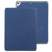 Mutural King Kong Series Deformation Holder Leather Tablet Case For iPad 9.7 2018 / 2017(Blue)