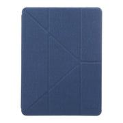 Mutural King Kong Series Deformation Holder Leather Tablet Case For iPad 9.7 2018 / 2017(Blue)