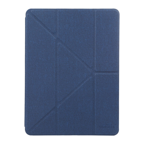 Mutural King Kong Series Deformation Holder Leather Tablet Case For iPad 9.7 2018 / 2017(Blue)