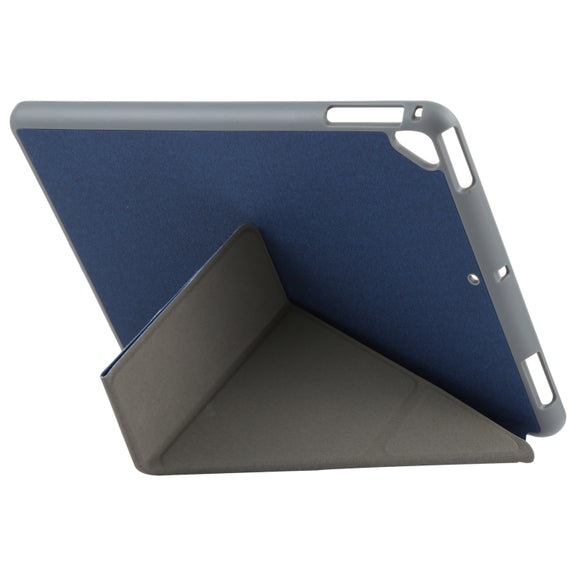 Mutural King Kong Series Deformation Holder Leather Tablet Case For iPad 9.7 2018 / 2017(Blue)