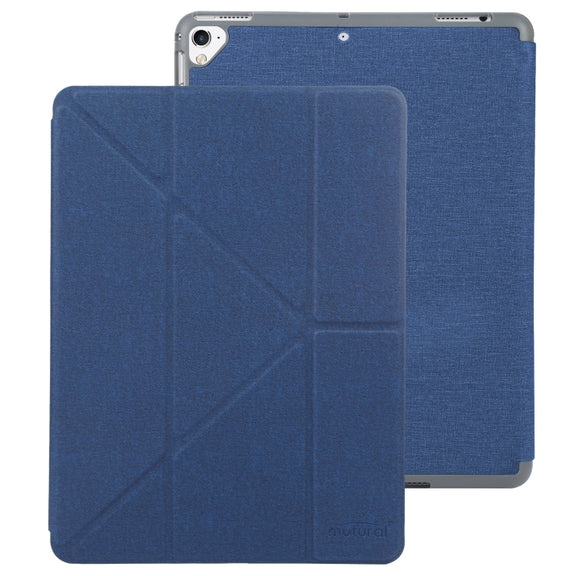 Mutural King Kong Series Deformation Holder Leather Tablet Case For iPad 9.7 2018 / 2017(Blue)