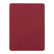 Mutural King Kong Series Deformation Holder Leather Tablet Case For iPad 9.7 2018 / 2017(Red)