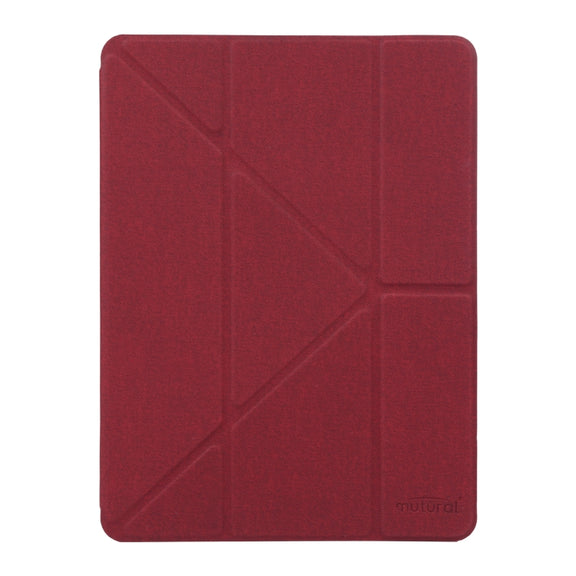 Mutural King Kong Series Deformation Holder Leather Tablet Case For iPad 9.7 2018 / 2017(Red)