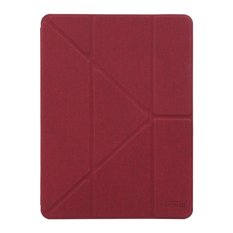 Mutural King Kong Series Deformation Holder Leather Tablet Case For iPad 9.7 2018 / 2017(Red)