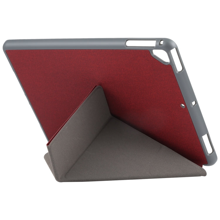 Mutural King Kong Series Deformation Holder Leather Tablet Case For iPad 9.7 2018 / 2017(Red) - free shipping - PMC TechLife - Order now!