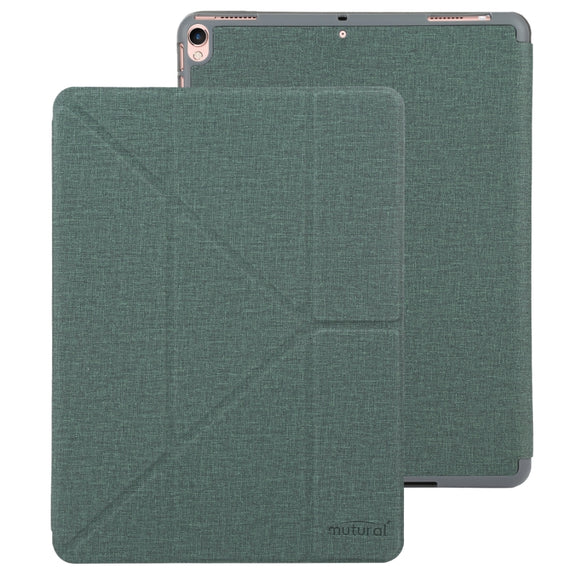 Mutural King Kong Series Deformation Holder Leather Tablet Case For iPad Pro 10.5 2019 / 2017(Green)