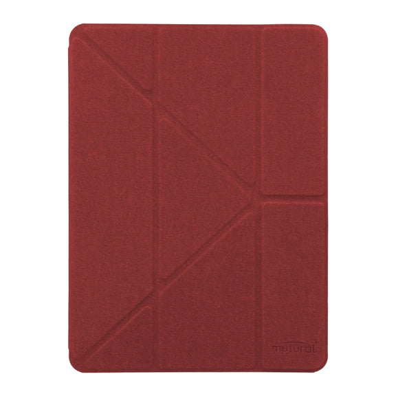 Mutural King Kong Series Deformation Holder Leather Tablet Case For iPad Pro 10.5 2019 / 2017(Red)