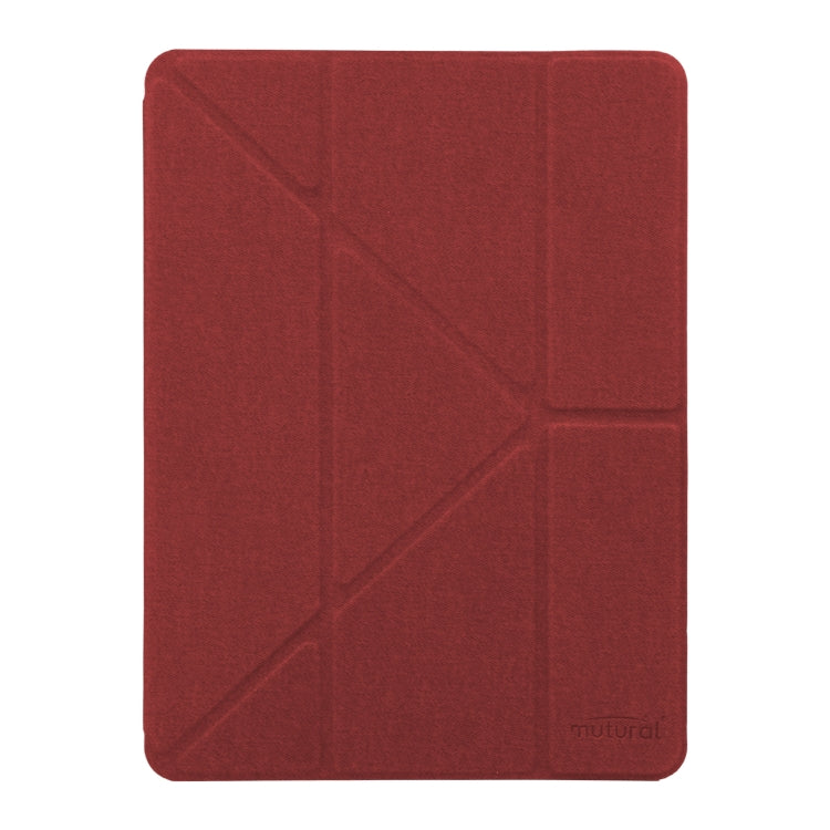 Mutural King Kong Series Deformation Holder Leather Tablet Case For iPad Pro 10.5 2019 / 2017(Red)