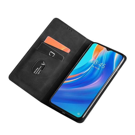 For DOOGEE X96 Pro Skin Feel Magnetic Horizontal Flip Leather Phone Case(Dark Brown)