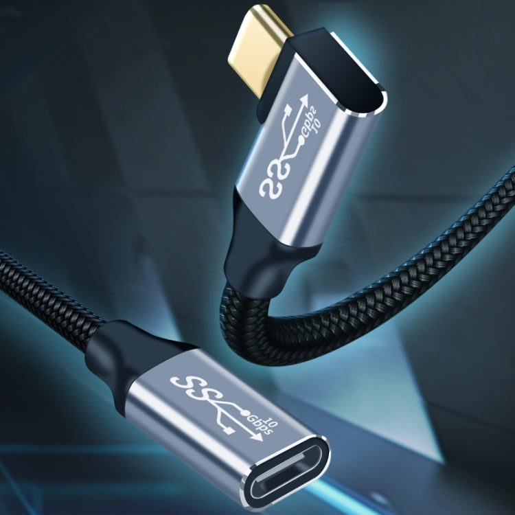 2m 10Gbps USB-C / Type-C Female to Male Elbow Charging Data Transmission Extension Cable