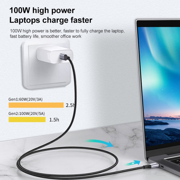 3m 10Gbps USB-C / Type-C Female to Male Elbow Charging Data Transmission Extension Cable