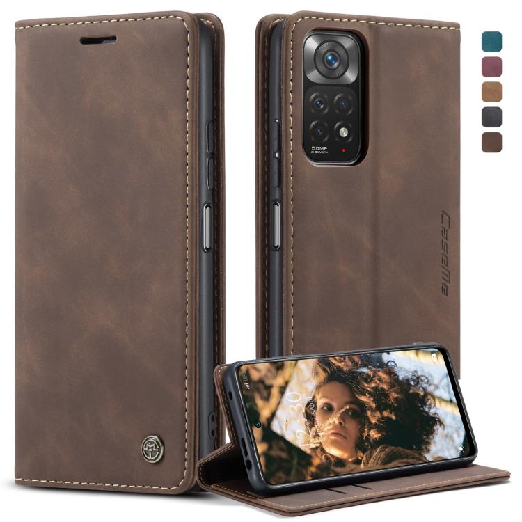 For Xiaomi Redmi Note 11 4G/Note 11S Global CaseMe 013 Multifunctional Horizontal Flip Leather Phone Case(Coffee) - free shipping - PMC TechLife - Order now!
