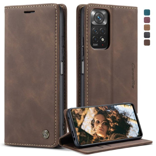 For Xiaomi Redmi Note 11 4G/Note 11S Global CaseMe 013 Multifunctional Horizontal Flip Leather Phone Case(Coffee) - free shipping - PMC Jewellery - Order now!