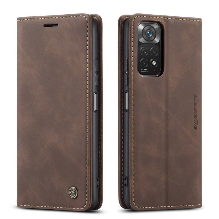 For Xiaomi Redmi Note 11 4G/Note 11S Global CaseMe 013 Multifunctional Horizontal Flip Leather Phone Case(Coffee) - free shipping - PMC TechLife - Order now!