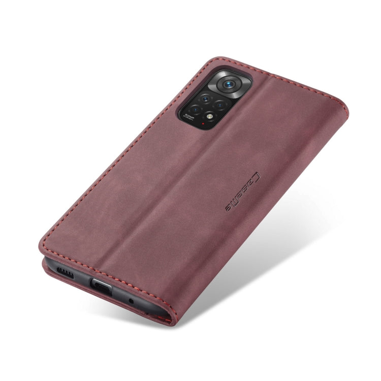 For Xiaomi Redmi Note 11 4G/Note 11S Global CaseMe 013 Multifunctional Horizontal Flip Leather Phone Case(Wine Red) - free shipping - PMC Jewellery - Order now!