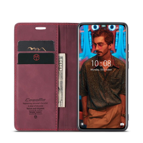 For Xiaomi 12 Pro CaseMe 013 Multifunctional Horizontal Flip Leather Phone Case(Wine Red)