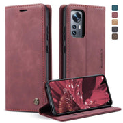 For Xiaomi 12/12X CaseMe 013 Multifunctional Horizontal Flip Leather Phone Case(Wine Red)