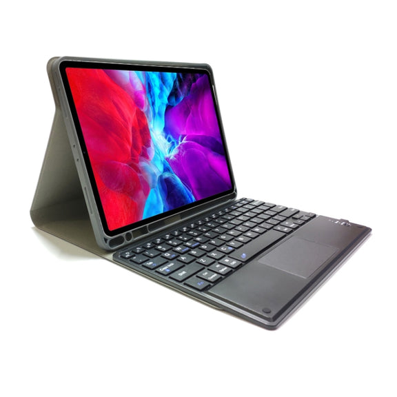 RK11C Detachable Touch Bluetooth Keyboard TPU Horizontal Flip Leather Tablet Case for iPad Pro 11 2020 / 2018 with Holder & Pen Slot(Rose Gold)